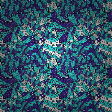 Kusursuz. Mavi, siyah ve beyaz renklerde. Vektör - stok. Modern stil dokusu.