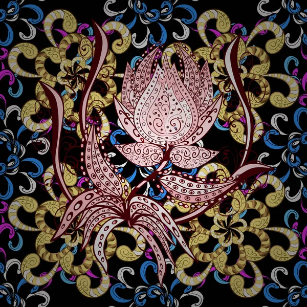 Vector Joli Motif Tissu Élégance Abstraite Motif Sans Couture Avec — Image vectorielle