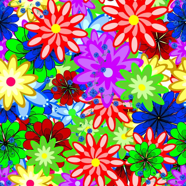 Color Verano Tema Patrón Sin Costuras Fondo Patrón Floral Sin — Archivo Imágenes Vectoriales