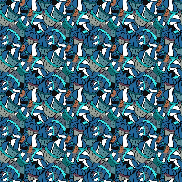 Seamless Pattern Abstract Cute Background Neutral Blue Black Colors Vector — ストックベクタ