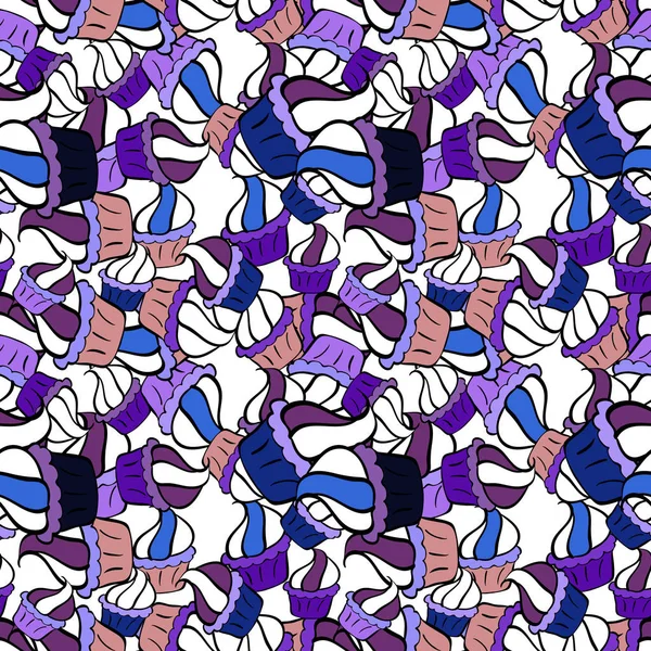 Netter Geburtstagshintergrund Auf Violett Schwarz Und Weiß Vektorillustration Süßes Hintergrunddesign — Stockvektor