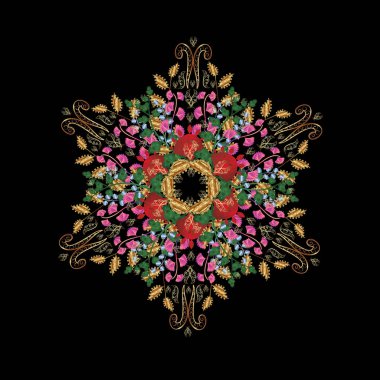 Vektör şirketi işareti, amblem, element. Butik, çiçekçi, iş yeri ve iç mekan için yumuşak renkli güzel dairesel logo. Soyut çiçeklerin etrafını sarın. Basit geometrik mandala logosu.