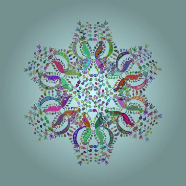 Vektör süslemeleri, arka plan. Mandalas 'la eskiz kalıbı. Soyut süslemeli çizim deseni.