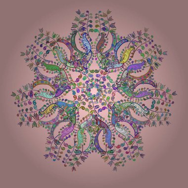 Örtü, poster, tişört ya da dövme için şablon. El yapımı stres önleyici kar tanesi. Yetişkin sanat terapisi için kış boyama sayfaları. Vektör illüstrasyonu.