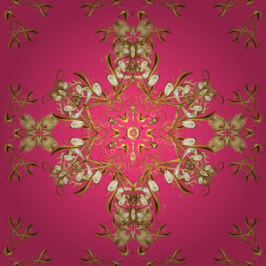 Ev dekoru. Fantezi çiçekli kusursuz desen, doğal çizim, çiçek desenli kıvrım çizimi. Klasik tarzda hem de. Paisley el çizimi elementler. Vektör illüstrasyonu.