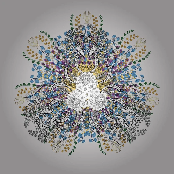 Modèle Flocons Neige Design Plat Avec Des Flocons Neige Abstraits — Image vectorielle