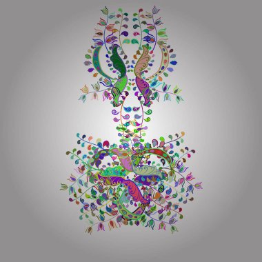 Tasarım ambalajı ve hediye kağıdı, tebrik kartları, afiş ve poster tasarımı. Kusursuz desen soyut şirin arkaplan. Karalama kalıbı. Yeşil, mavi ve beyaz renklerde. Vektör illüstrasyonu.