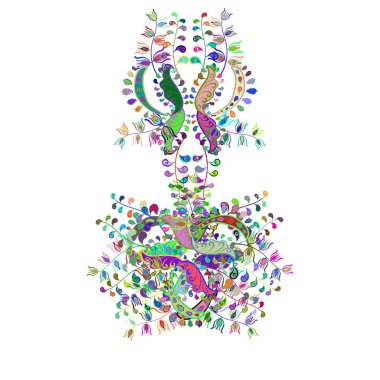 Tasarım ambalajı ve hediye kağıdı, tebrik kartları, afiş ve poster tasarımı. Varicoloblue, yeşil ve beyaz vektör pürüzsüz çizim.