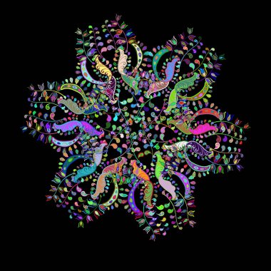 Vektör - stok. Yeşil, mavi ve siyah renkli. Güzel geçmiş. Kusursuz güzel kumaş deseni. Şirin desenler çizer.