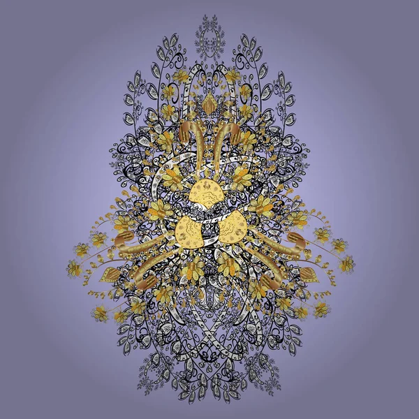 Νιφάδα Χιονιού Απομονώθηκε Snowflake Στολίδι Ένα Χρυσό Χρώμα Χαριτωμένο Αντικείμενο — Διανυσματικό Αρχείο
