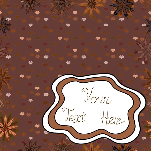 Vector Design Flat Elements Tender Fabric Pattern Doodles White Brown — 스톡 벡터