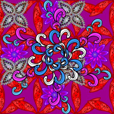 Vektör - stok. Suluboya, elle çizilmiş. Kusursuz bir arka plan modeli. Mor, siyah ve kırmızı renkteki karalamalar.