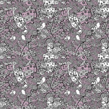 Tasarım ambalajı ve hediye kağıdı, tebrik kartları, afiş ve poster tasarımı. Renklere siyah, gri ve nötr karalar çizer. Vektör. Modaya uygun kumaş deseni. Kusursuz Desen Yazdırma.