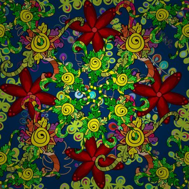 Yeşil, mavi ve siyah renkli. Özet olarak güzel bir arka plan. Ambalaj kağıdı için karalama kalıbı. Vektör illüstrasyonu.