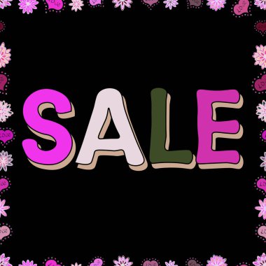 Kusursuz. Vektör çizimi. Tarafsız, siyah ve morumsu renklerde bir resim. Mektup. Modern tarzda indirimli tabela tasarımı.