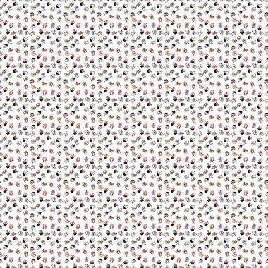 Vektör. Şekerli kusursuz desen - dondurma, tatlı beyaz, siyah ve gri arka planda izole edilmiş küçük kekler. Doğum günü kartı, çocuk menüsü, ambalaj, tekstil, kumaş, duvar kağıdı için kullanılabilir.