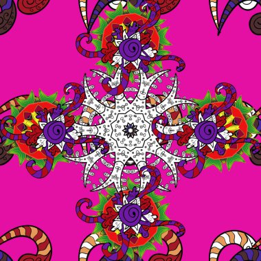 Vektör illüstrasyon. Tekstil veya kitap kapakları, üretim, krokiler, baskı, hediye sarma ve scrapbooking için çiçek dikişsiz arka plan. Küçük ölçekli çiçekler basit sevimli desen.