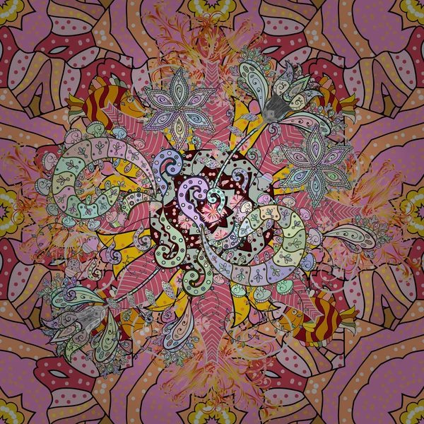 Нежный Нежный Цветочный Фон Векторный Цветочный Узор Стиле Каракулей Цветами — стоковый вектор