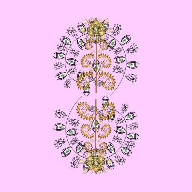 Kış kar taneleri, vektör arkaplan. Yüzey için tekrarlanan doku, ambalaj kağıdı, altın rengi kar tanesi.