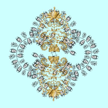 Vektör çizimi. Klasik tarzda hem de. Siyah ve tarafsız arka plan, güzel yapraklar, çiçekler, girdaplar, karmaşık güzellikteki süsler. Yapraklar sevimli eskiz kalıpları.