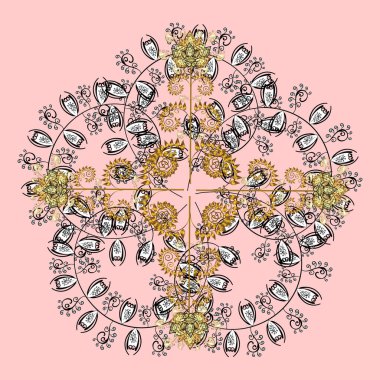 Yılbaşı kış tasarımı için renkli kar taneleri. Vektör çizimi. Kar tanesi karalaması grafikleri elle çizilmiş.