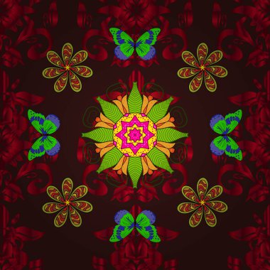 Vektör. Çizim, kıyafet, erkek ve kızlar için soyut, kusursuz desen. Karala, karala, karala. Kelebek deseni.