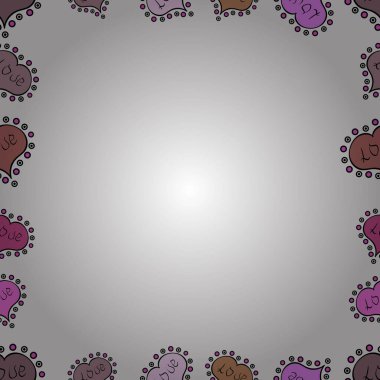 Vektör çizimi. Kusursuz desen. El çizimi karalama çerçeveleri. Pembe, siyah ve beyaz çizimler..