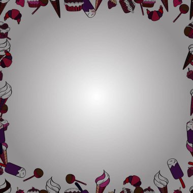 Vektör. Kusursuz. İkinci dereceden kareler karalıyor. Siyah, mor ve beyaz renkli resim.