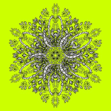 Soyut karalama kalıpları. Yeşil, siyah ve beyaz renkler. Güzel geçmiş. Vektör çizimi. - Stok. Kusursuz şirin kumaş deseni.