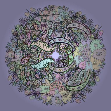 Vektör süsleme dokusu, soyut çiçeklerle sonsuz desen. Çiçekli eskiz deseni. Çizim kalıbı, web sayfası arkaplanı, yüzey dokuları için kullanılabilir.