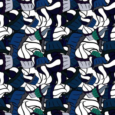 Doğum günü kartı, çocuk menüsü, ambalaj, tekstil, kumaş, eskiz için kullanılabilir. Beyaz, gri ve siyah renklerde izole edilmiş. Şekerli kusursuz desen. Dondurma, kekler. Vektör illüstrasyonu.