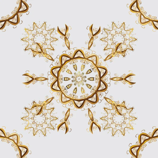 Бесшовный Восточный Орнамент Стиле Барокко Традиционный Классический Золотой Векторный Рисунок — стоковый вектор