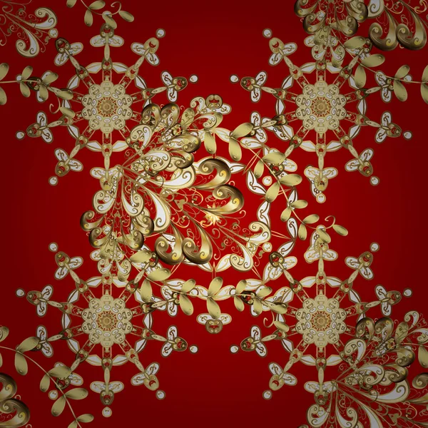 Вектор Цветочные Классические Текстуры Шаблоны Золотые Элементы Золотой Шаблон Дизайн — стоковый вектор
