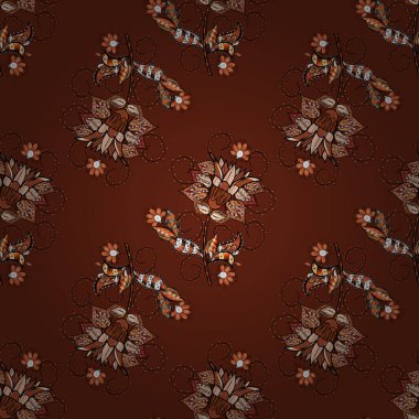 Güzel kumaş deseni. Bahar çiçekli, dikişsiz, sevimli çiçek deseni. EPS10 Vektör illüstrasyonu.