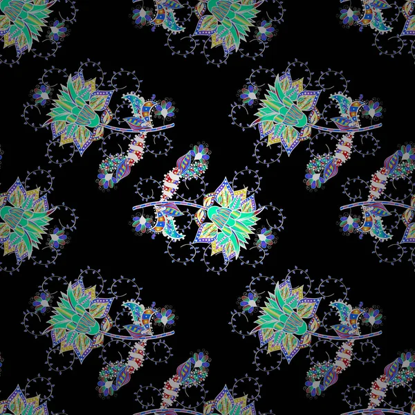 Magnifique Motif Tissu Aquarelle Vectorielle Motif Floral Fleurs Délicates Fleurs — Image vectorielle