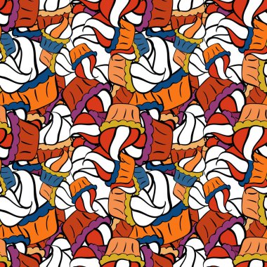 Beyaz, siyah ve turuncu renkte güzel bir doğum günü deseni. Yemek afişi tasarımı için. Pasta tatlısı, pürüzsüz desen. Vektör.