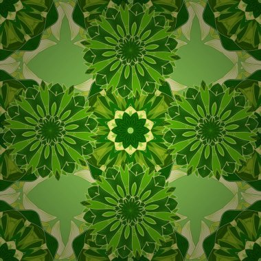 Çiçekler suluboya tarzında bej, yeşil ve sarı renklerde. Çiçeklerle bej, yeşil ve sarı renklerde kusursuz desenler..