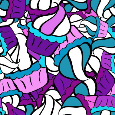 Kalıp mavi, siyah ve beyaz renklerde. - Stok. Kusursuz şirin kumaş deseni. Sabıka fotoğraflarında, bebek kıyafetlerinde, çizimlerde, paket kutularında falan kullanılabilir. Soyut karalama kalıpları. Vektör tasarımı.