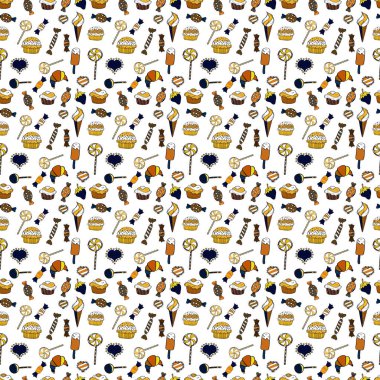 Vektör. Vektör tatlılar ve şekerler. Sorunsuz şekerler.