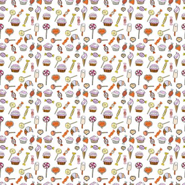 Moda vektör arkaplanı. Soyut şeker geometrik tarzıyla renksiz desenli. Turuncu, nötr ve beyaz renklerde.