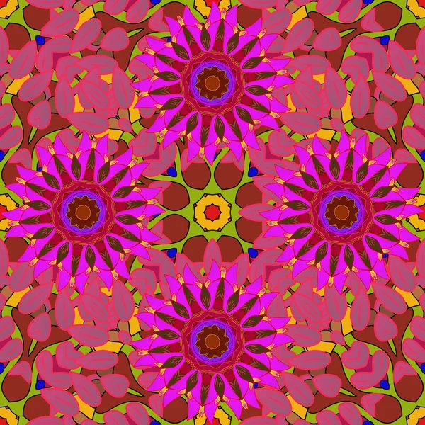 Patrón Floral Sin Costura Vectorial Flores Del Valle Colores Rosa — Vector de stock