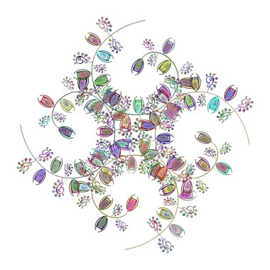 Arkaplan dokusu, taslak, tema beyaz, yeşil ve nötr renklerde. Soyut etnik vektör kusursuz desen. Kabile sanat baskısı, klasik arka plan..