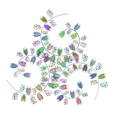 Kusursuz güzel kumaş deseni. Şirin desenler çiziyor. Beyaz, yeşil ve mavi renkte. Vektör - stok. Güzel geçmiş..