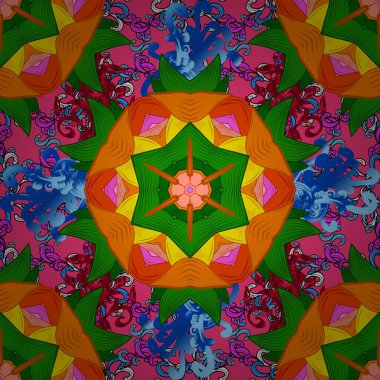 Vektör çizimi. Küçük çiçekteki sevimli çiçek deseni. Güzel kumaş deseni. Güzel karalama çiçekleri olan kusursuz çiçek deseni..