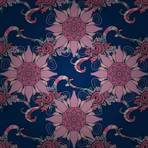 Farbiges Mandala Logo Auf Neutralen Blauen Und Rosa Farben Heiliges — Stockvektor