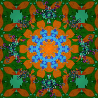 Mutlu Noeller, yeni yıl ürünleri. Paket, eskizler, özgeçmiş ve albüm için. Mavi, yeşil ve turuncu renklerde vektör ile kusursuz desen.