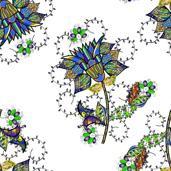 Απρόσκοπτη Μοτίβο Λουλουδιών Μπορεί Χρησιμοποιηθεί Για Σκίτσο Φόντο Ιστοσελίδα Χαρτί — Διανυσματικό Αρχείο