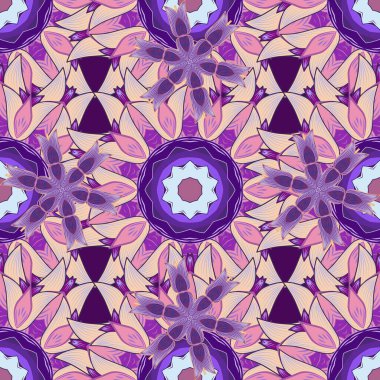 Klasik çiçek desenli. Vektör kabarık dokusu. Yumuşak fayans. Yumuşak pamuk tasarımı. Paketleme, tekstil ve eskiz için kusursuz çiçek arkaplanı.