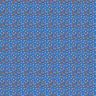 Vektör. Yemek afişi tasarımı için. Kusursuz kek, peri pastası. Mavi, beyaz ve turuncu renkli şirin doğum günü deseni.