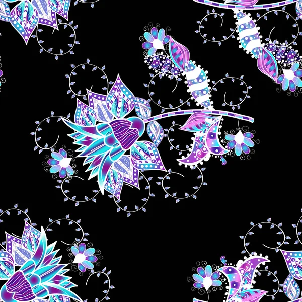 ファッショナブルな生地パターン 可愛い花のベクトルパターン カラー夏テーマシームレスパターン背景 フラットフラワー要素デザイン — ストックベクタ